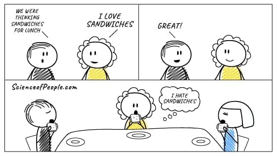 A people-pleasing comic about a girl who goes out to eat sandwiches, but hates them.