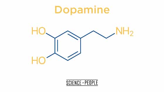 Dopamine molecule, the happy hormone