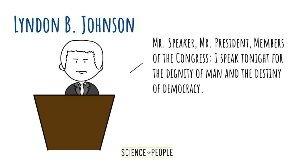 Lyndon B. Johnson's Speech Opening Line