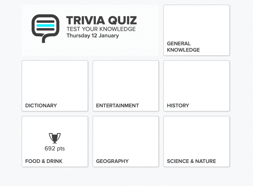 Trivial Quiz: The Pursuit of Knowledge