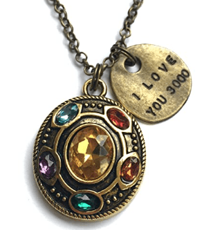 Marvel infinity stone necklace that would make a unique employee gift.